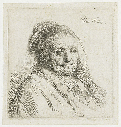 The Artist's Mother, Head and Bust, Three-Quarters Right Rembrandt